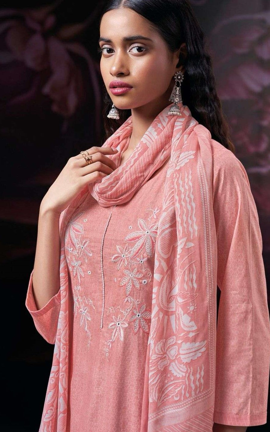 Pure Cotton Unstitched Suit With  Printed Chiffon Dupatta