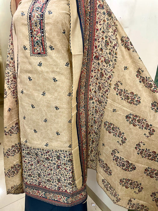 Unstitched Cotton Printed Suit And Dupatta