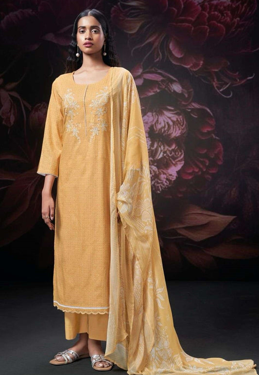 Unstitched Suit with embroidery and cutwork