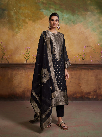 Unstitched Banglory Silk Woven Suit