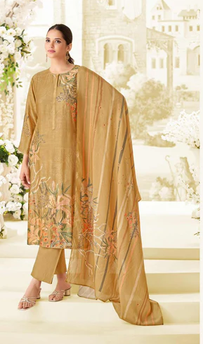 Printed Muslin Handwork Suit