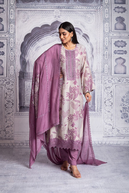 Digital Printed Muslin Silk Suit