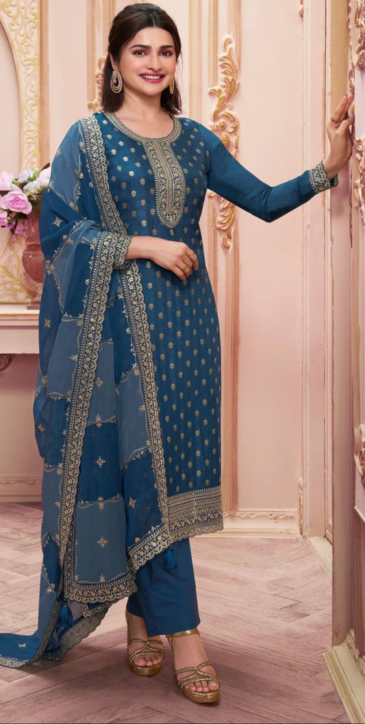 Blue dola Silk Suit